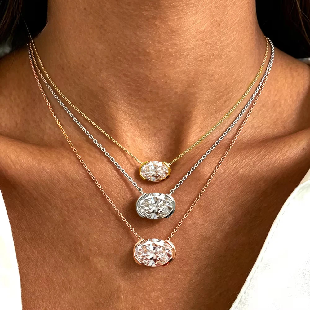 Collana FCGJHW con Moissanite  - Bezels Set Pendant recensione e prezzo